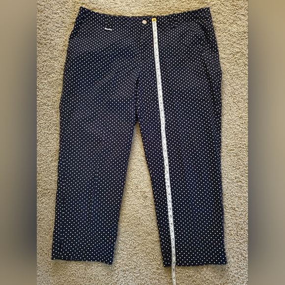 Lauren Ralph Lauren- Navy Polka-dot Pants, Size 16W - Picture 7 of 9